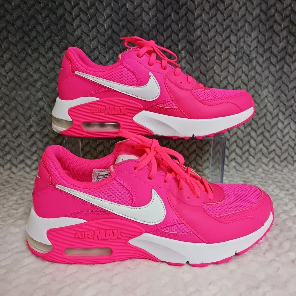 Nike Air Max Women’s Athletic Sneakers in Bright Pink with White Swoosh